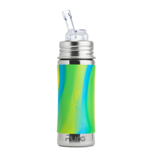 Pura Strohhalmflasche 300ml - Aqua Swirl