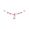 Goki Kinderwagenkette rosa, grau, weiß mit Clips