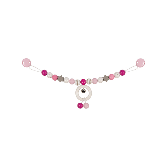 Goki Kinderwagenkette - Rosa, grau, weiß